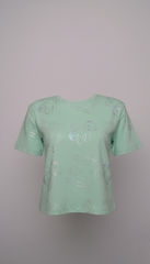 M&S Girls' Metallic Teddy Bear "Why Not?" T-Shirt