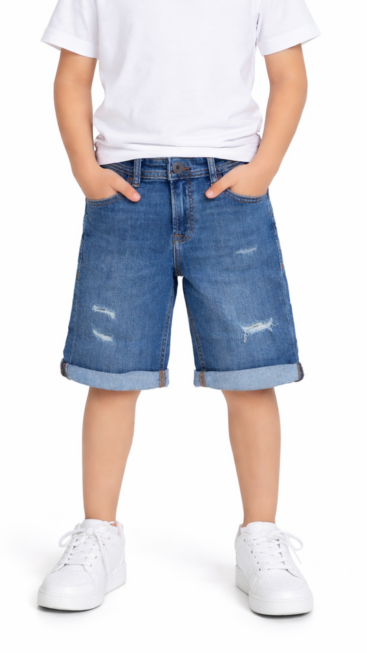 JACK&JONES Boys Distressed Denim Shorts