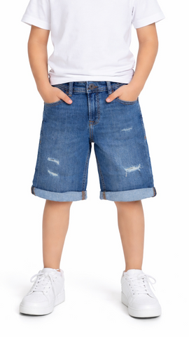 JACK&JONES Boys Distressed Denim Shorts