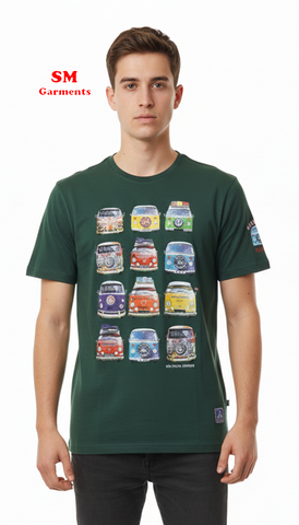 BS MEN'S PRINTED BOTTLE GREEN T SHIRT