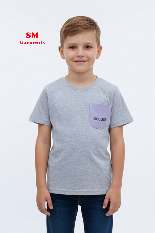 OK Boys Plain T-shirt With Front Pocket