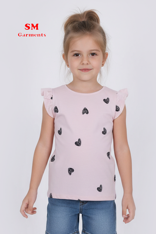 DU PAREIL GIRLS  HEARTS PRINTED T SHIRT