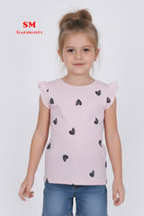 DU PAREIL GIRLS  HEARTS PRINTED T SHIRT