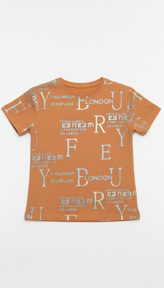 M&S Girls Metallic Print T Shirt