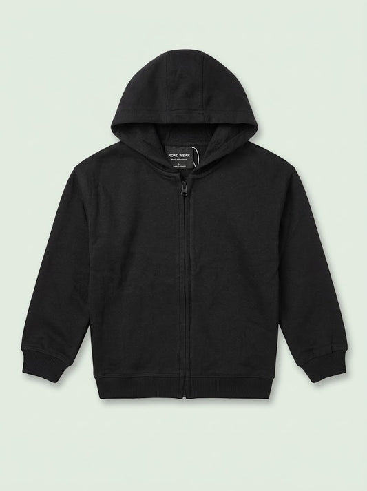 BOYS BRANDED ' Classic Black Zip-Up Hoodie with Full-Zip Front