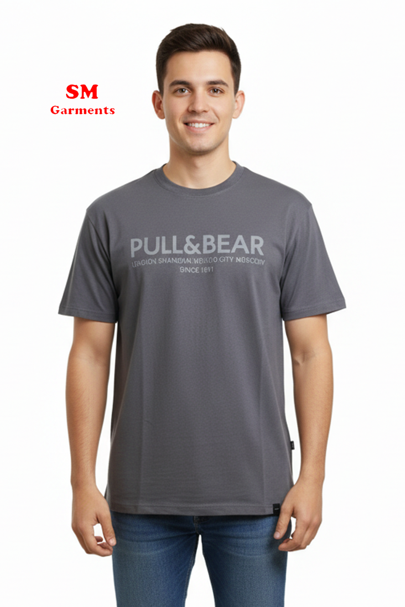 PULL&BEAR MENS RELAXED  FIT BASIC T SHIRT