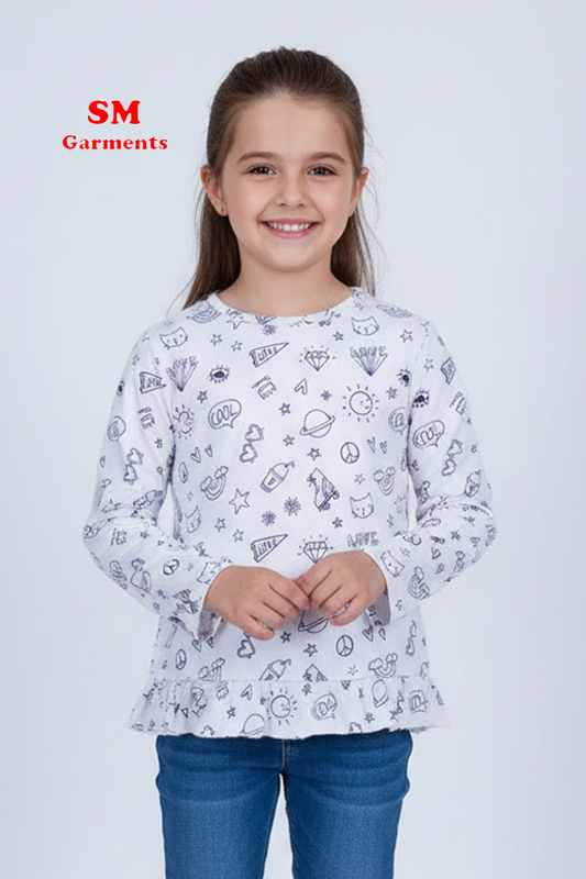 Tex Baby Long Sleeves FRILL Shoulder T-SHIRT