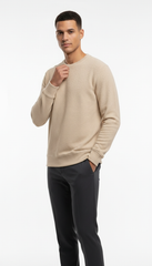 PB STWD Mens Beige Textured Sweatshirt