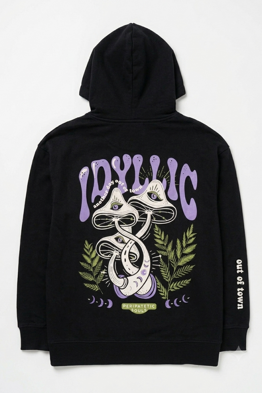 SUB LEVEL WOMENS BACKPRINT BLACK HOODIE