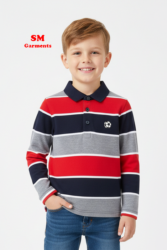 Boys Striped Polo