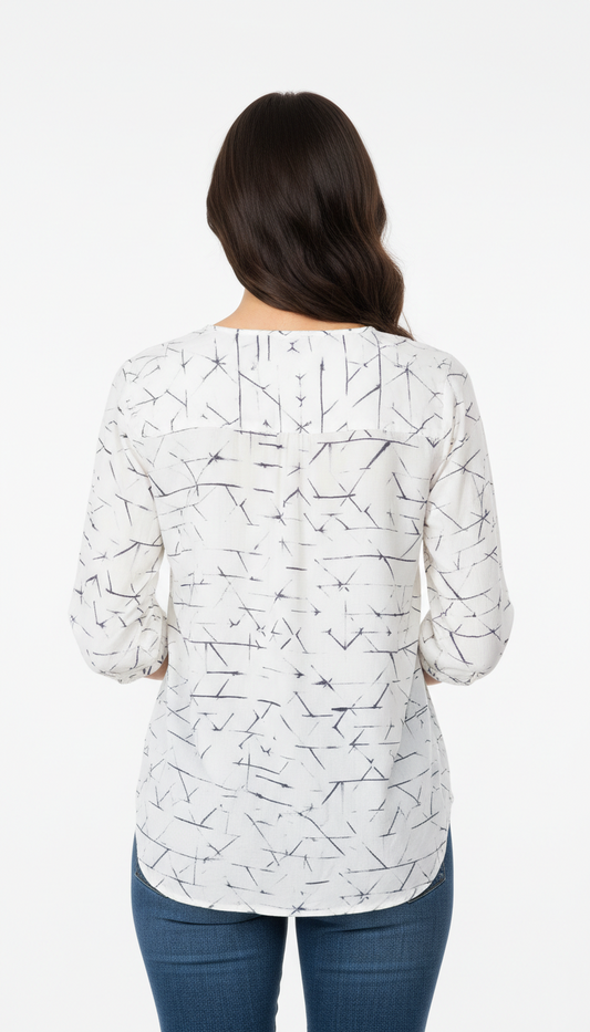 YESSICA خواتین کی پرنٹ شدہ ٹائی اپ شرٹ