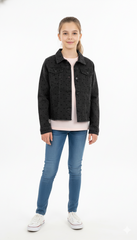 GIRLS MANNING DOTTY CROPPED DENIM JACKET