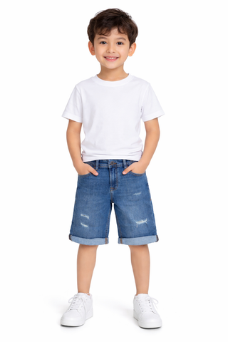JACK&JONES Boys Distressed Denim Shorts