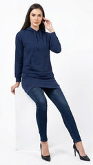 BLANCHEPORTE Womens Indigo Long Hoodie