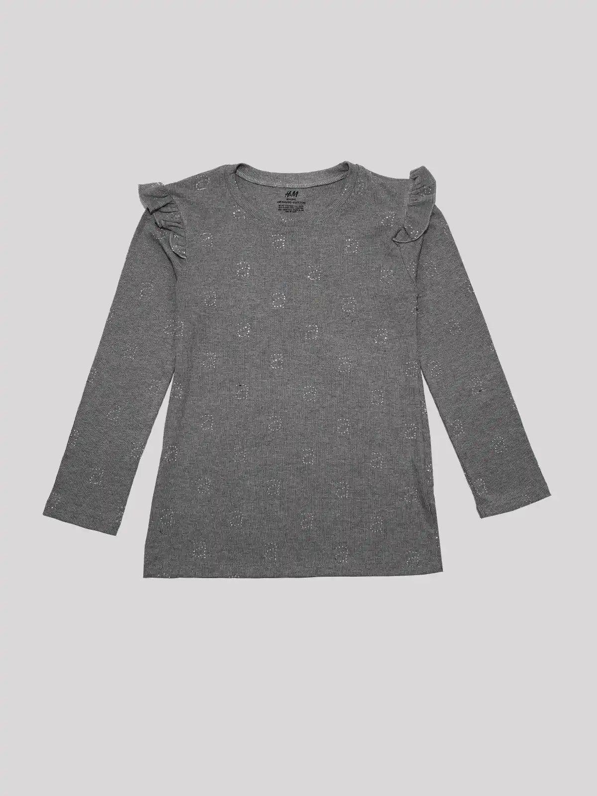 H&M girls charcoal grey t-shirt