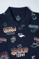 JUNIOR Boys Graphic Printed Polo Shirt