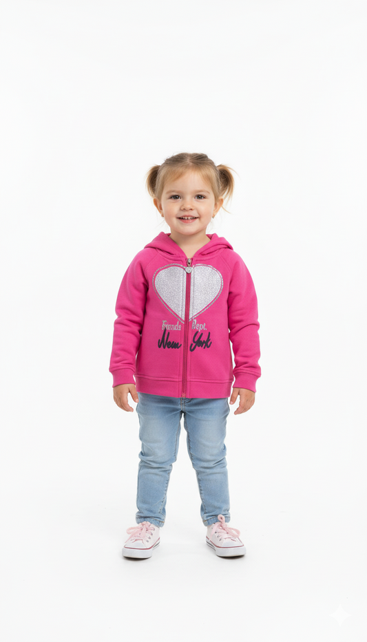 FRENDZ GIRLS HEART ZIPPED HOODIE