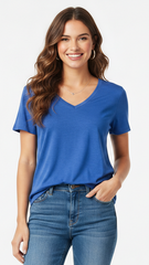NICE & CHIC Womens Basic V Neck Tee