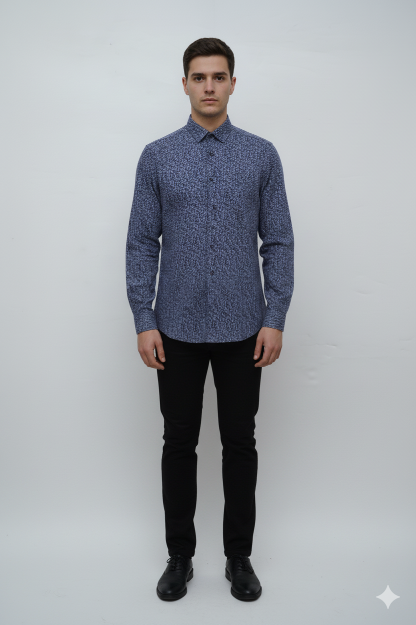 MENS PRINTED CASUAL COMFORT FIT SHIRT