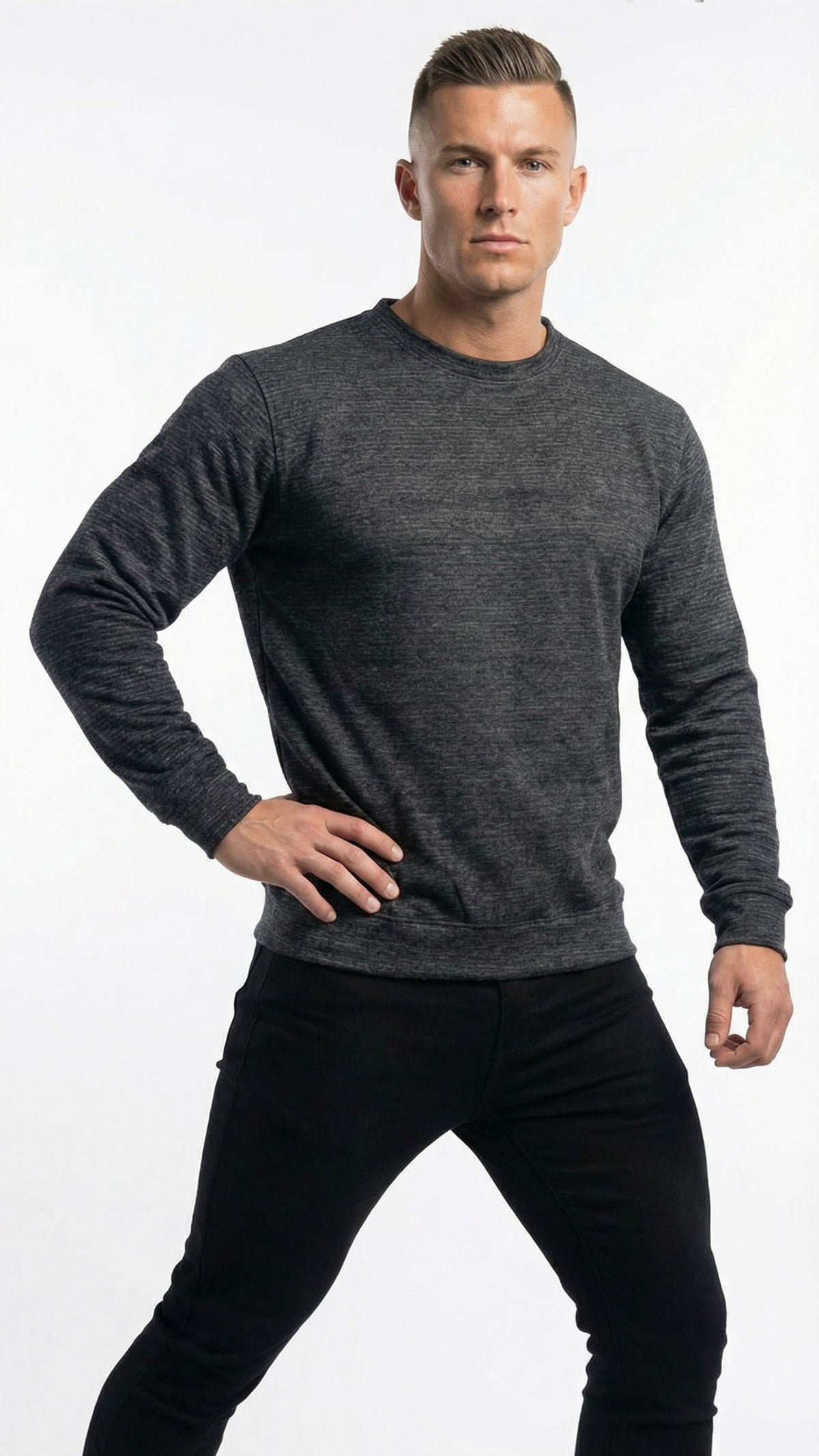PB STWD Mens Textured CrewNeck Sweatshirt