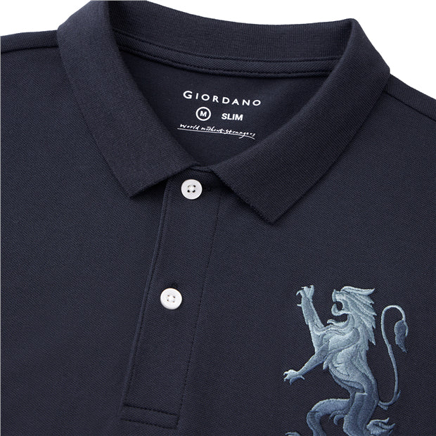 Giordano Slim fit 3D Lion Polo.
