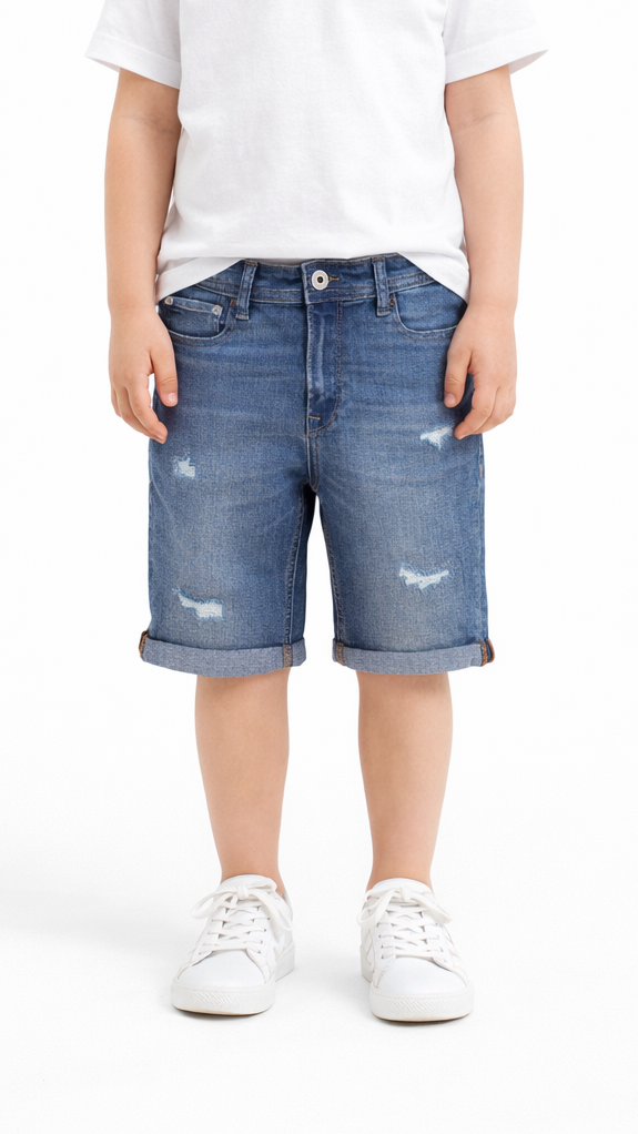 JACK&JONES Boys Distressed Denim Shorts