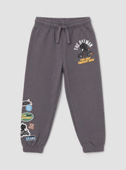 ZRA Boys Charcoal Grey Batman Superhero Graphic Fleece Jogger Pants