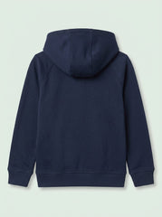 Boys BRANDED' Navy Blue Zip-Up Hoodie with Front Pockets