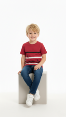 BOYS Printed Striped T-shirt