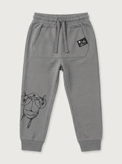 Boys' Casual Cotton Graphic Jogger Pants – Grey