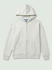 BOYS BRANDED ' Light Grey Melange Zip-Up Hoodie with Front Pockets