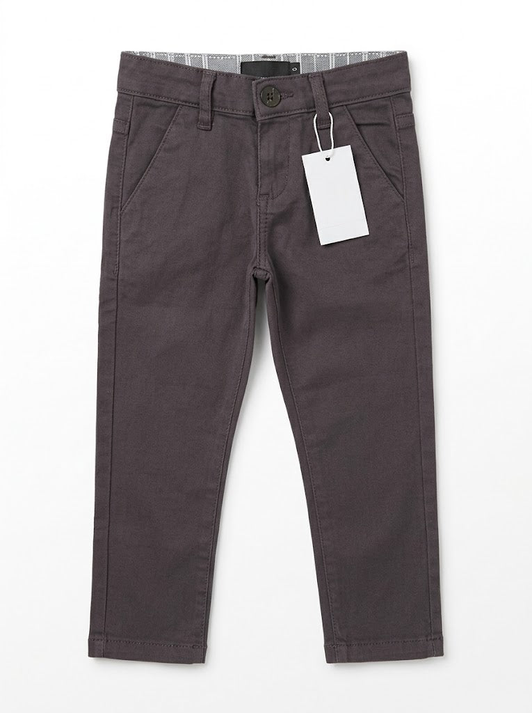 Boys BRANDED ' Dark Plum Slim Fit Stretch Chino Pants| SM GARMENTS
