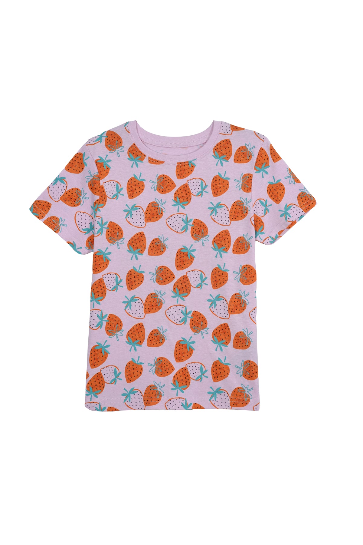PRIMARK Kids’ Strawberry Print T-Shirt – Pink & Orange All-Over Pattern
