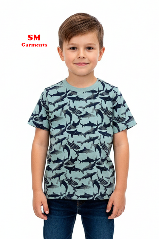 LUPILU Shark Print T Shirt