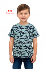 LUPILU Shark Print T Shirt