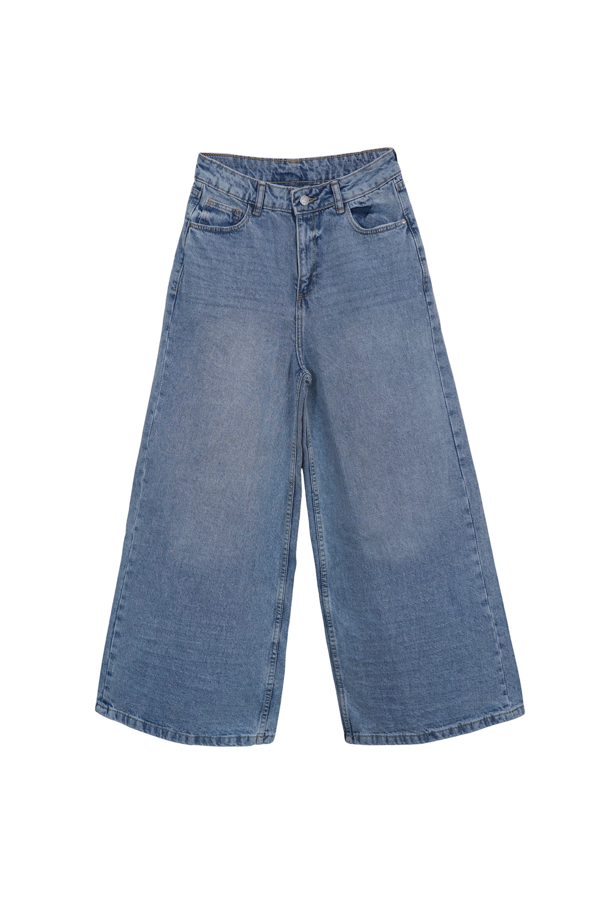 Girls' Classic Wide-Leg Denim Jeans
