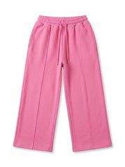 Nxt Girls Bubblegum Pink Wide-Leg Fleece Sweatpants with Drawstring Waist| SM GARMENTS