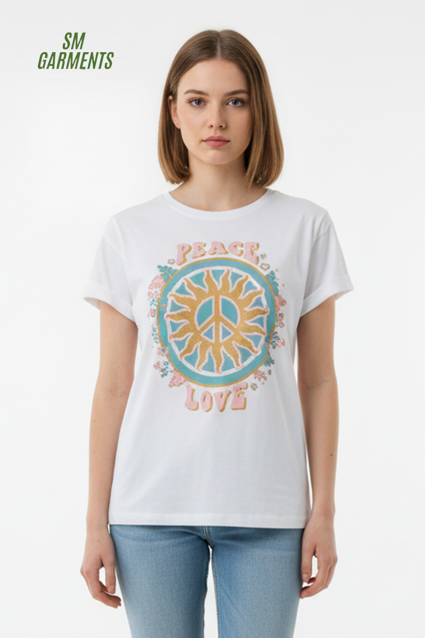 VENCA FRONT PRINT T-SHIRT