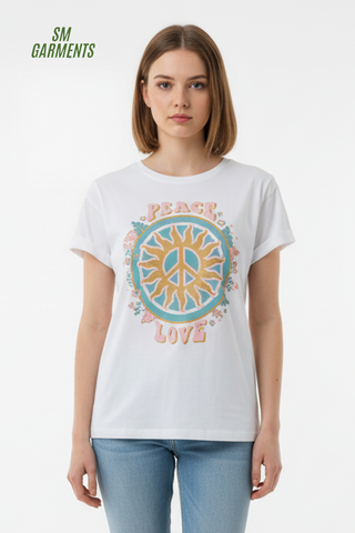 VENCA FRONT PRINT T-SHIRT