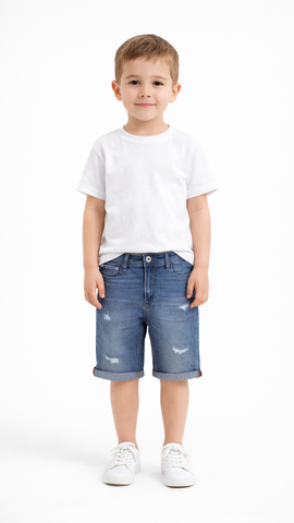 JACK&JONES Boys Distressed Denim Shorts