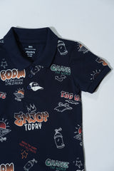 JUNIOR Boys Graphic Printed Polo Shirt