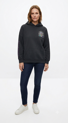 STICH & SOUL WOMENS BACKPRINT BLACK HOODIE