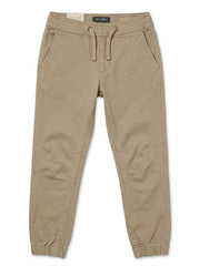 DL Boys Khaki Tan Stretch Twill Articulated Knee Jogger Trousers