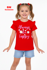 DU PAREIL GIRLS ALWAYS BE HAPPY PRINT TEES