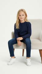 GIRLS Basic Navy Blue Sweatshirt