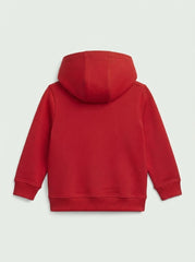 Boys Red "Emotions" Graphic Pullover Hoodie with Front Kangaroo Pocket