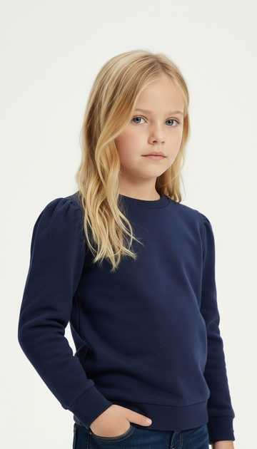 GIRLS Basic Navy Blue Sweatshirt