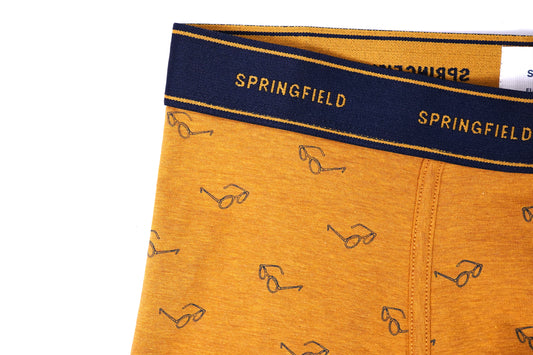 MENS MUSTARD GLASSES PRINT BOXER ONLY MUSTARD ONE
