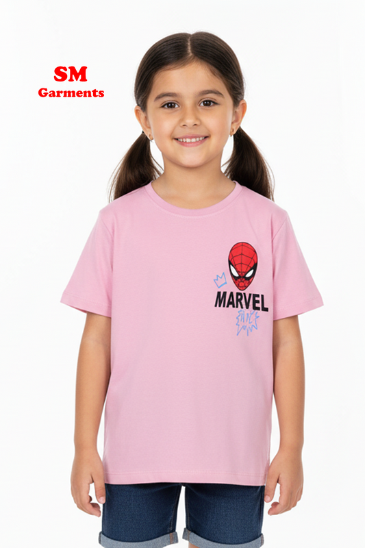 MARVEL SPIDER MAN PRINTED GIRLS TEES