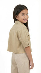 لڑکیاں پرنٹ شدہ ڈینم جیکٹ